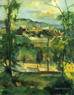  village Tableaux - Village derrière les arbres Paul Cézanne
